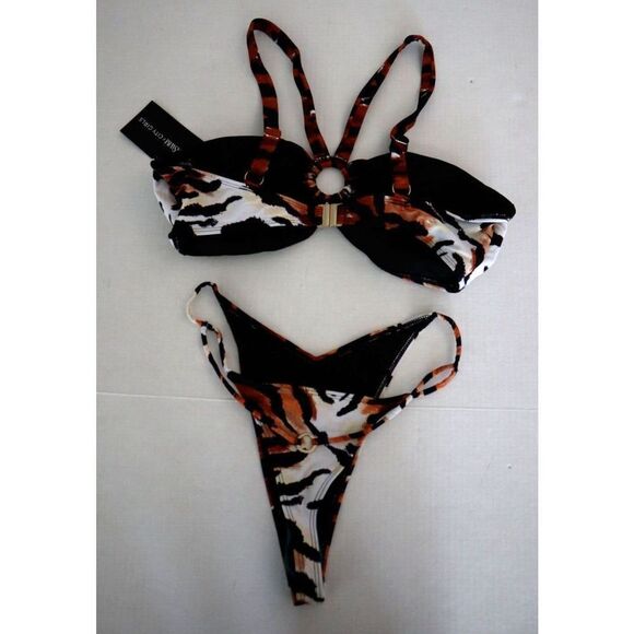 Icon Swim x City Girls ICON1026 Sz XL Brown Zebra Print Take Yo Man Thong Bikini - Picture 2 of 7